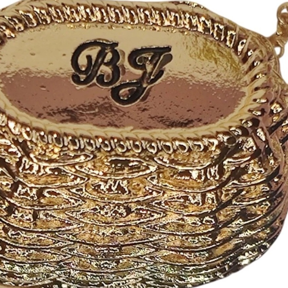 New Betsey Johnson Gold Tone Summer Picnic Bag Charm Wine Bottle & Grapes Charm - Picture 14 of 16